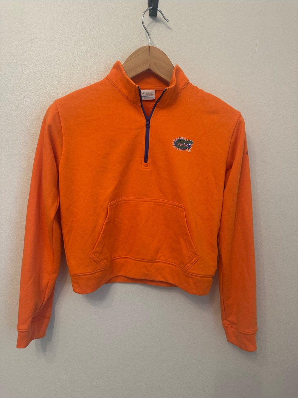 Columbia Florida Gators Orange 1/4-Zip Pullover Cropped Lightweight Sweatshirt
